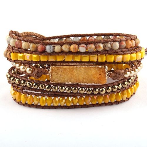 Rh-Brassard De Charme Pour Femme, Clip Naturel, Charbon Lomzy Mixte, Bracelets Ronds 5x, Livraison Directe, Jaune, Milieu, Violet, Mode D'été, Nouveau