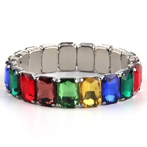 Hr Mode Bohème Bijoux Bracelet Élasticité Rectangle Cristal Bracelets Cadeau