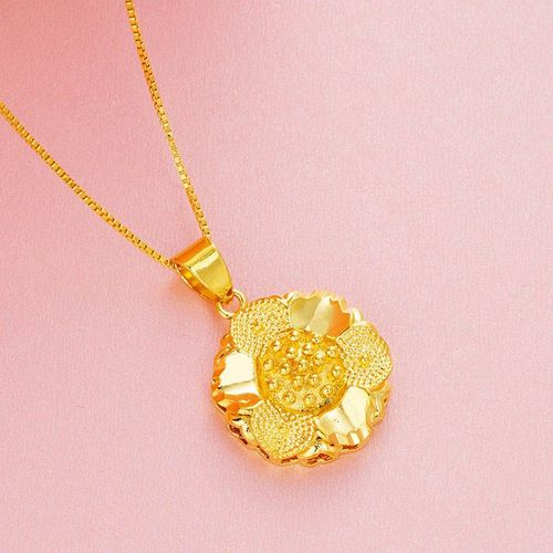 Collier En Cuivre Gravé Fleur Rose Pour Femme, Pendentif De Mariage, Bijoux De Dubaï, Tour De Cou Du Jour De Léon, Accessoires