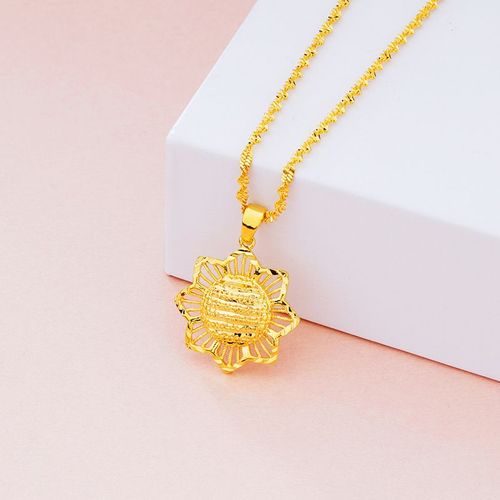 Collier En Cuivre Gravé Fleur Rose Pour Femme, Pendentif De Mariage, Bijoux De Dubaï, Tour De Cou Du Jour De Léon, Accessoires