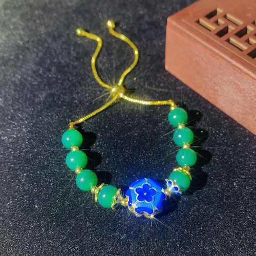 Bracelets En Émail Perlé Pour Femmes Et Filles, Perles En Pierre Naturelle, Bijoux De Mariage Exotiques, Bracelet De Richesse Et De Prospérité