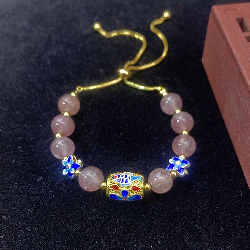 Bracelets En Émail Perlé Pour Femmes Et Filles, Perles En Pierre Naturelle, Bijoux De Mariage Exotiques, Bracelet De Richesse Et De Prospérité