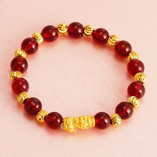 Véritables Perles De Pierre D'obsidienne Noire Pour Hommes Et Femmes, Bracelet De Richesse De Bouddha, Bracelets Feng Shui, Document En Or 24 Carats, Bijoux À Portée De Main, 2020