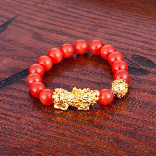 Véritables Perles De Pierre D'obsidienne Noire Pour Hommes Et Femmes, Bracelet De Richesse De Bouddha, Bracelets Feng Shui, Document En Or 24 Carats, Bijoux À Portée De Main, 2020