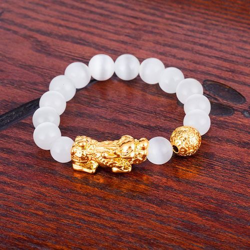 Véritables Perles De Pierre D'obsidienne Noire Pour Hommes Et Femmes, Bracelet De Richesse De Bouddha, Bracelets Feng Shui, Document En Or 24 Carats, Bijoux À Portée De Main, 2020