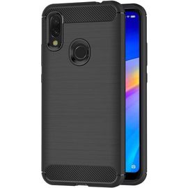 Coque Compatible Xiaomi Redmi Note 7 Coque Fibre De Carbone Noir Antidérapente. Housse Souple Haute Protection, Anti Choc.