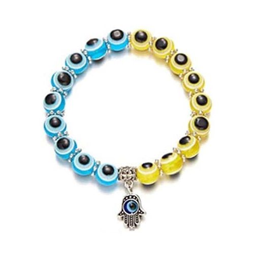 Bracelet Vintage Bleu Mauvais ¿Il, Main De Fatima, Yeux De Turquie, Perles En Résine Pour Femmes, Bracelets Élastiques Pour Hommes