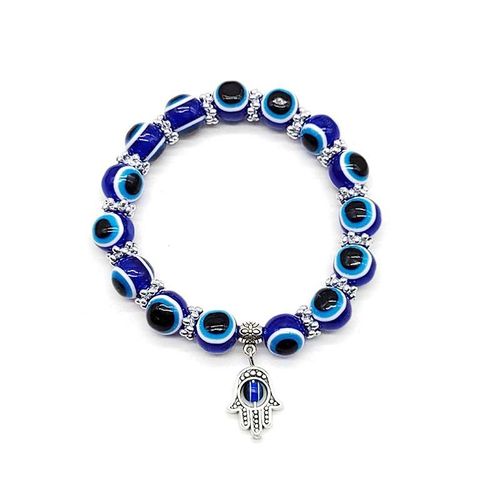 Bracelet Vintage Bleu Mauvais ¿Il, Main De Fatima, Yeux De Turquie, Perles En Résine Pour Femmes, Bracelets Élastiques Pour Hommes