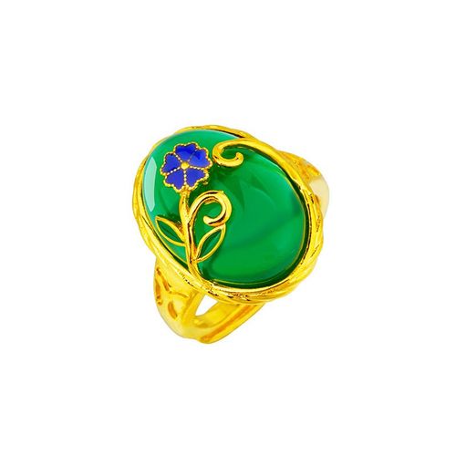 Bagues De Mariage Vintage En Émail, Grande Pierre Naturelle Verte Goutte Rétro Pour Femmes Filles, Anneau De Doigt Fête Demande De Mariée, Bijoux Cadeaux