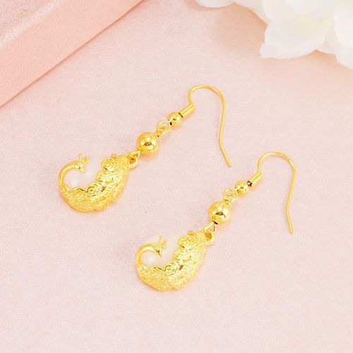 Boucles D'oreilles Paon Vintage Pour Femmes, Bijoux De Mariage, Pendentif Strass Vert Et Rouge, Cadeau Pour Mère