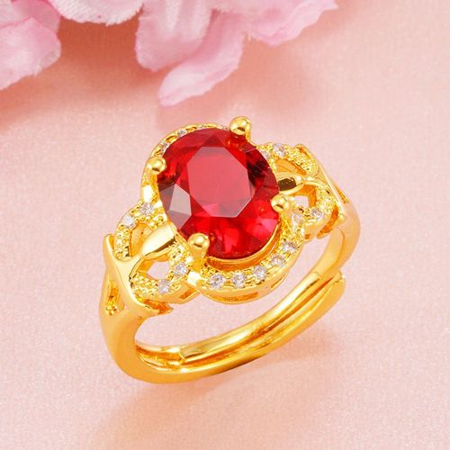 Bague En Pierre De Cristal Rose Pour Femme, Véritable Dubaï, Bijoux De Mariage, Cadeaux De Luxe Pour Fille, Contre-Indiqué