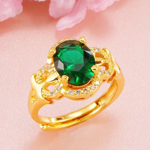 Bague En Pierre De Cristal Rose Pour Femme, Véritable Dubaï, Bijoux De Mariage, Cadeaux De Luxe Pour Fille, Contre-Indiqué