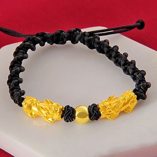 Pendentif Porte-Bonheur Pixiu Pour Hommes Et Femmes, Perles, Breloque, Ulrouge Noire, Bracelet Tissé À La Main, Cadeaux De La Fête De Léon, Couple, 2022