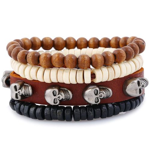 Ensemble De Bracelets Vintage En Cuir Pour Hommes Et Femmes, 4 Pièces, Style Mixte, Ajustable, Nouvelle Mode, Bijoux, Cadeaux De Fête, 2022