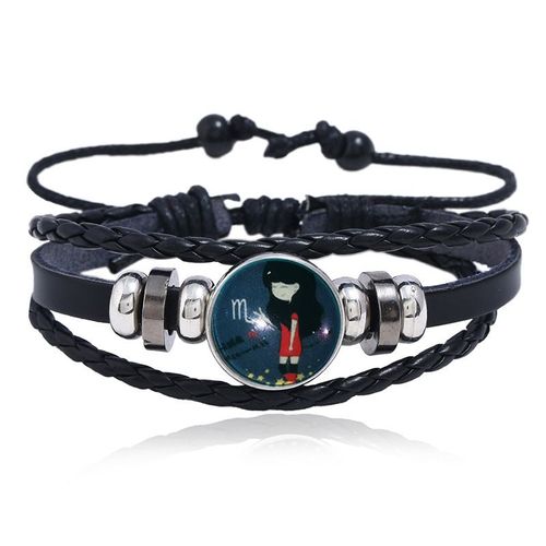 Bracelet À Breloques En Acier Inoxydable Extensible Pour Hommes, En Cuir Véritable Tressé, Punk Rock, Bijoux À La Mode, 2022