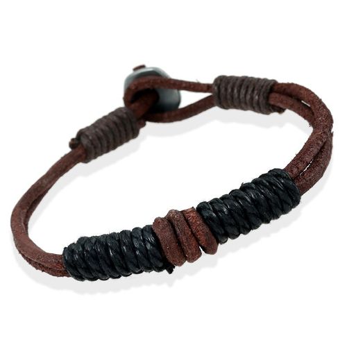Bracelets Vintage En Cuir Véritable Noir Pour Hommes, Accessoire De Mode Avec Perles Et Large Enveloppe, 2022