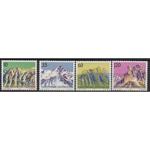 Liechtenstein Timbres Les Montagnes 1990