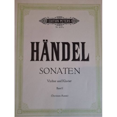 Händel : Sonaten Band 1 Violon Et Piano
