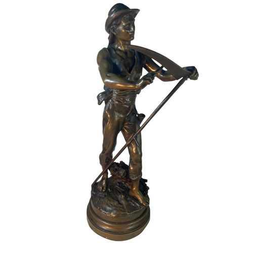 Mathurin Moreau le faucheur sculpture bronze 