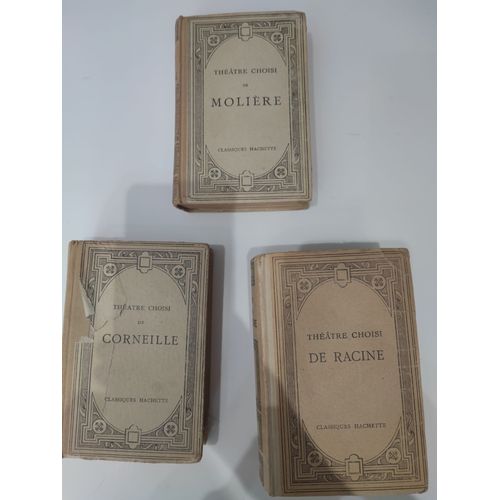 Lot 3 Livres Anciens Théâtre Choisi De Racine / Corneille/ Molière