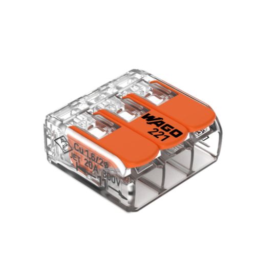 Sachet de 5 bornes 3 entrées S221 - Wago
