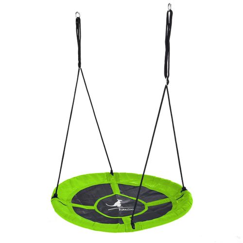 Kangui - Balançoire Ronde Nid D'oiseau Rond Ø100cm - Vert - Charge 150kg Maxi
