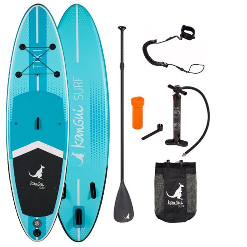 Kangui - Stand Up Paddle 305cm Sup Gonflable + Pagaie + Sac À Dos + Pompe Haute Pression + Leash + Kit De Réparation - Tiki