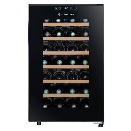 Cave à vin Climadiff CC28F - largeur : 45 cm - profondeur : 52.8 cm - hauteur : 73.5 cm - 70 litres - classe F - noir