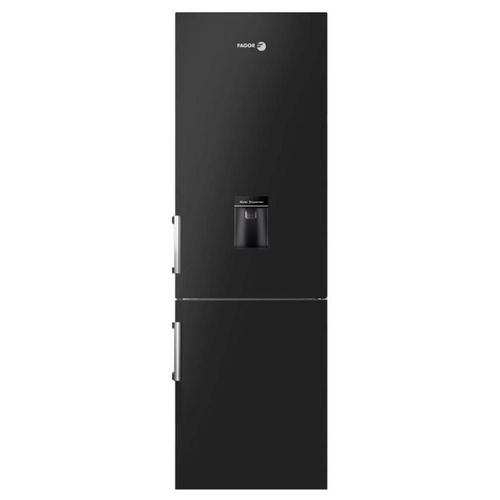 Réfrigérateur-congélateur Fagor FAF8282DN - congélateur bas avec distributeur d'eau - largeur : 55 cm - profondeur : 55.8 cm - hauteur : 180 cm - 268 litres - classe E - noir