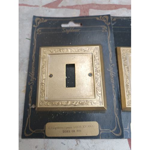 lot 8 caches interrupteur électrique rénovation louis XV doré or fin décoration