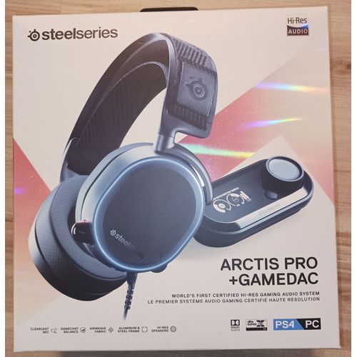 Casque audio noir Steelseries Arctis Pro + Gamedac + support