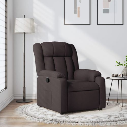 Vidaxl Fauteuil Inclinable Marron Foncé Tissu