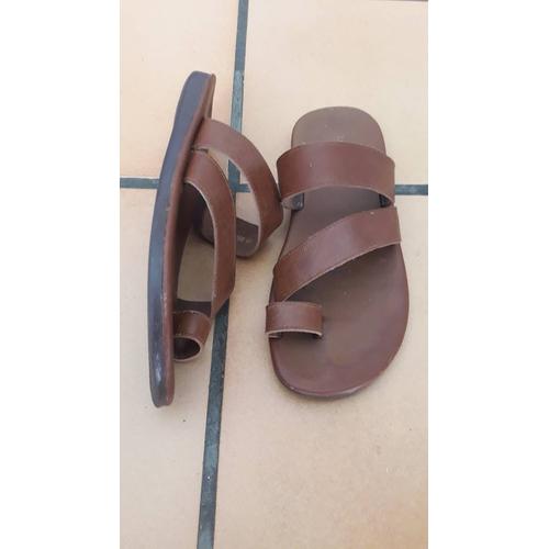 Sandales Cuir 41 Nu Pied Tong Homme Mules Spartiate Chaussures Souliers Lanieres Larges Libres Ouvert Jours Chaleur Beaux Jours Ete Vacances Chaussons Plats Confortable