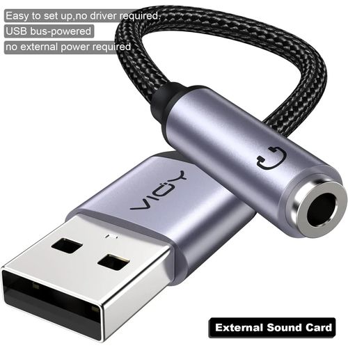 Adaptateur Audio USB vers Jack 3.5mm, adaptateur USB-A vers 3.5 TRRS femelle avec carte son stéréo externe pour casque Mac PS4 PC portable-0.1m-3.5-F to USB (0.1m)