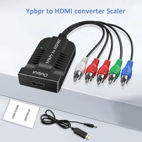 Ypbpr composant vers hdmi hdtv convertisseur vidéo adaptateur audio avec câble audio et vidéo, convertisseur pour HDTV,DVD,PS3, caméra-AS SHOWN-