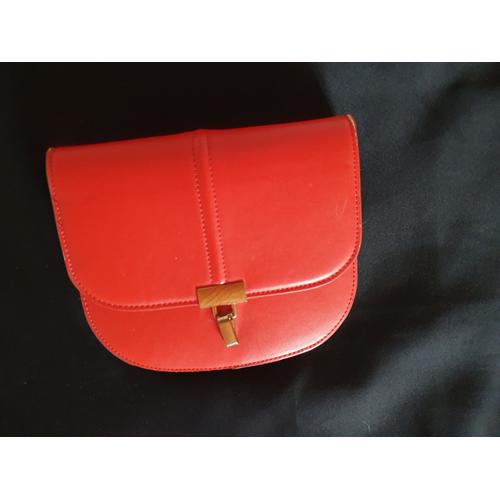 Sac pochette cuir rouge