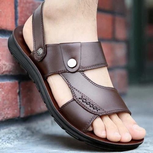 Sandales Antidérapantes Pour Hommes-Chaussures De Plage Décontractées À Double Usage,Taille 45,Brun Café Marron,45