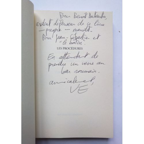 Vincent Eggericx Les Procédures Avec Un Envoi Autographe Signé 2005 Editions Léo Scheer