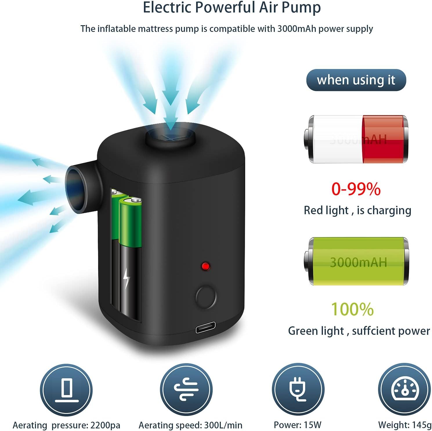 Blanc Pompe Electrique 2 en 1 Gonfleur et Degonfleur Portabl... - 4