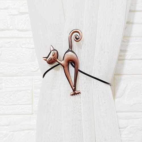 Rouge Antique 2pcs Embrasse À Rideaux Magnétique Attache Rideau Aimanté Boucle De Rideau Magnifique Clip Rideau En Motif De Chat Accessoires Pour Rideaux Pour Maison Salon Chambre Bureau