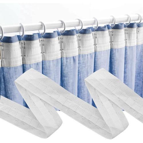 2 Pièces Ruban À Rideaux, Rideau Détachable, Ruban De Tête D'accessoires Pour Rideaux, Ruban Curtain Pour Rideau De Fenêtre, Rideau De Porte Et Rideau De Douche (28m X 2.5cm)