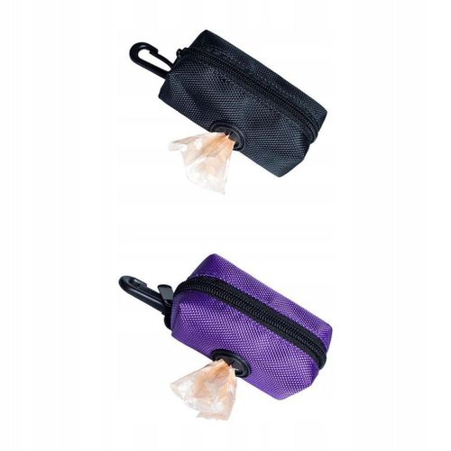 Kit Distributeur De Sacs À Déjections Canines Noir Violet