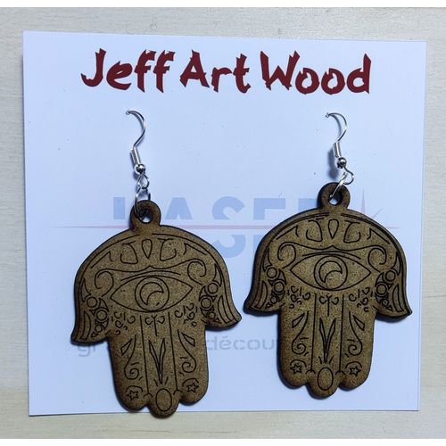 Boucles D'oreilles Mdf Brut Modèle 25