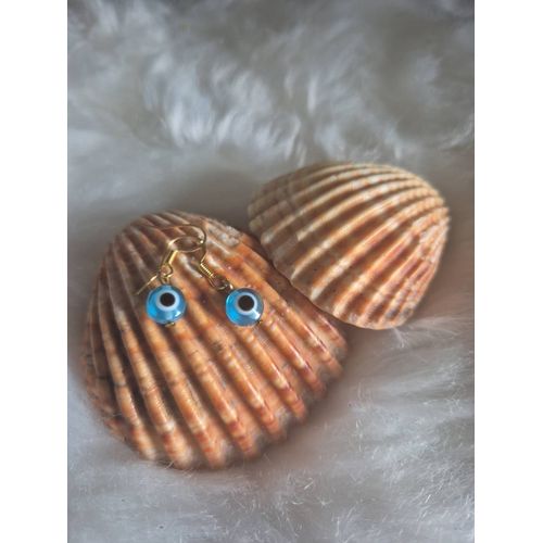Boucles D¿Oreilles ?il Bleu Turquoise - Fait Mains