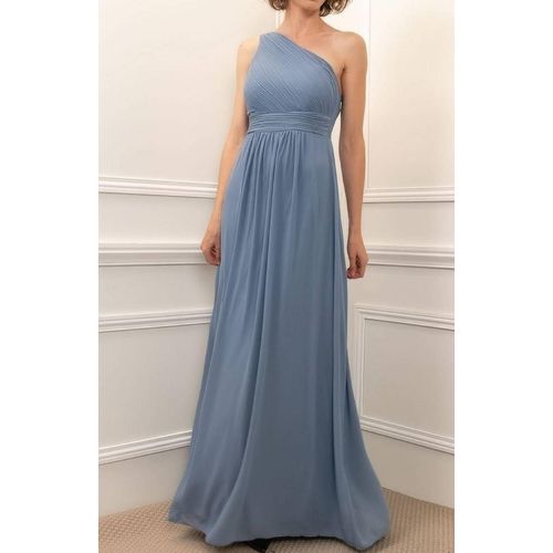 Robe De Soirée Longue 1 Bretelle Bleu Jean Taille 40 Ceremonie Mariage