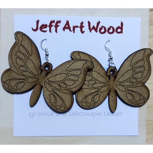 Boucles D'oreilles Mdf Brut Modèle 28
