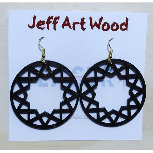 Boucles D'oreilles Bois Peint Modèle 30