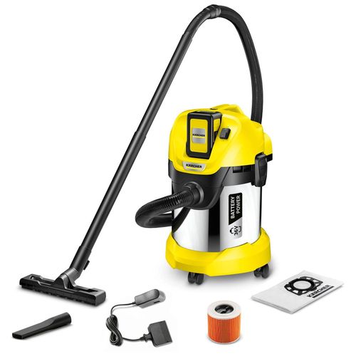 Aspirateur eau et poussières à batterie Kärcher WD 3 Premium sans fil (avec la batterie amovible) (1.629-951.0)