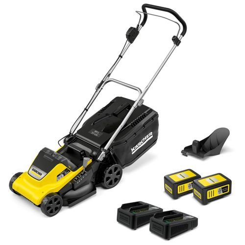 Tondeuse à gazon sans fil 36 V Karcher LMO 4-18 Dual avec 2 batteries 18V-5Ah- moteur brushless- autonomie 450 m²- coupe 37 cm