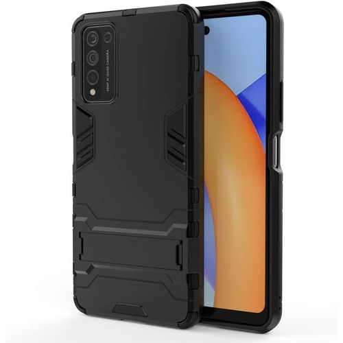 Pour Huawei Honor 10x Lite Coque, 2 En 1 Armour Double Couche Étui Rigide Avec Fonction Stand Anti-Choc Silicone Tpu+Pc Dual Layer Armor Pour Huawei Honor 10x Lite -All Black